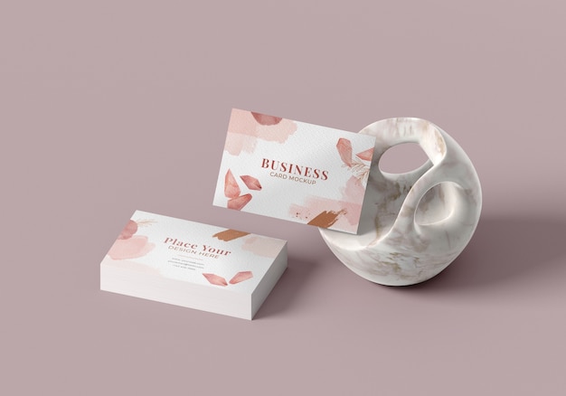 business card design with porcelain shape
