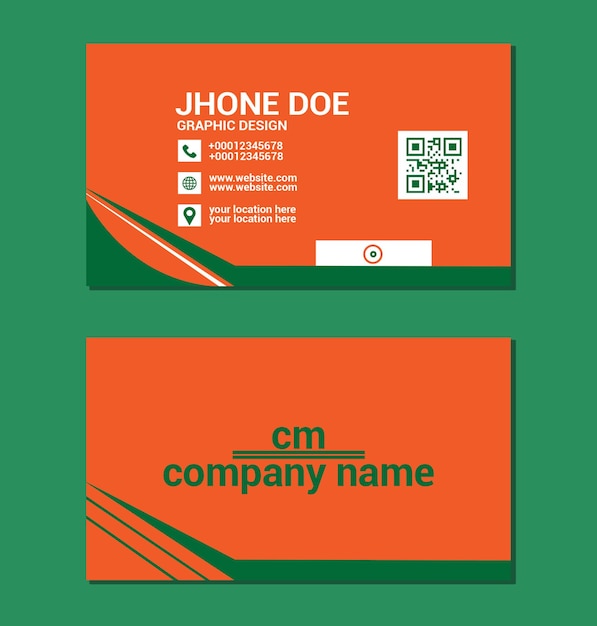 PSD business card design with red color