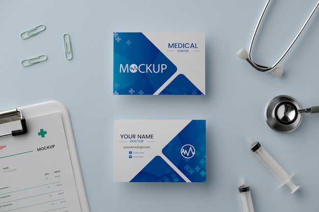 Business card doctor mockup design