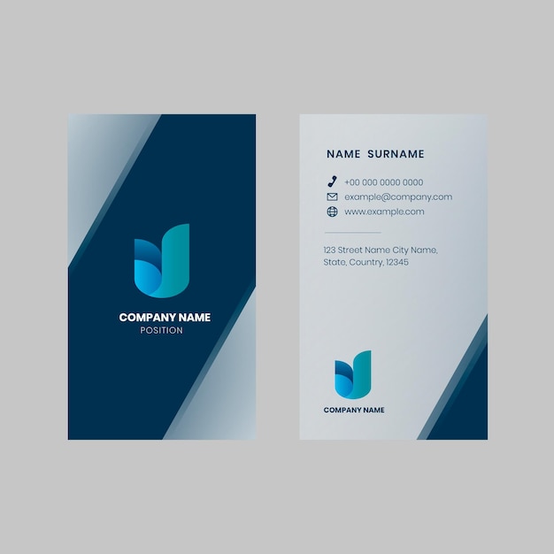 PSD business card editable template psd in blue tone