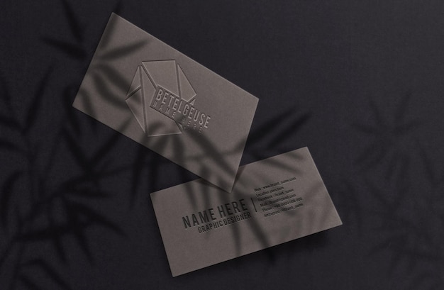 PSD business card embossed mockup