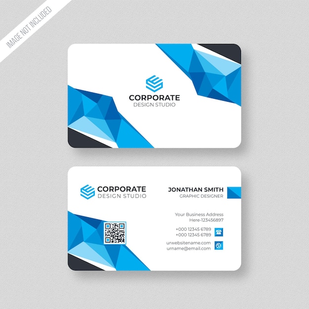 PSD business card flat design polygonal background