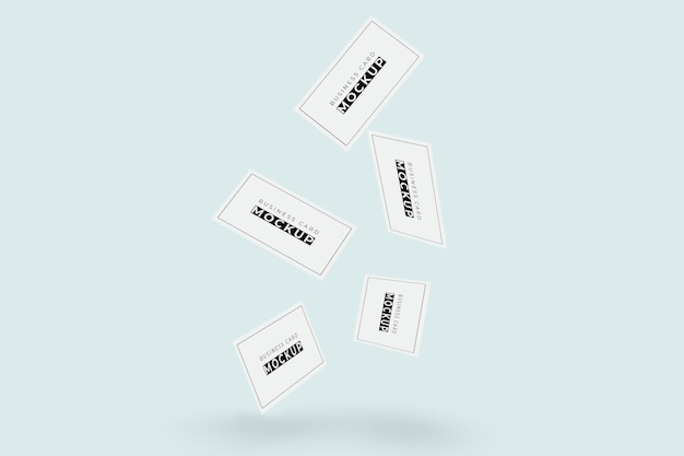 PSD business card flying mockup