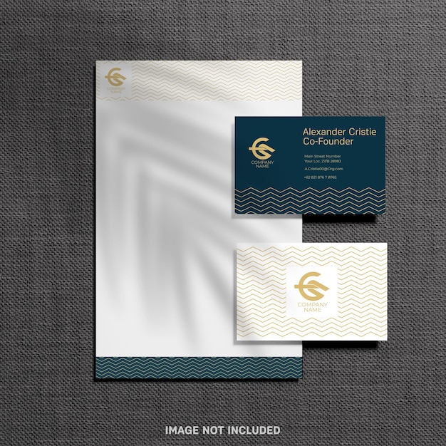 PSD business card and letterhead stationery mockup