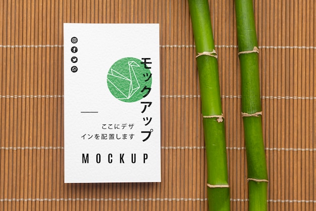 Business card mock-up arrangement