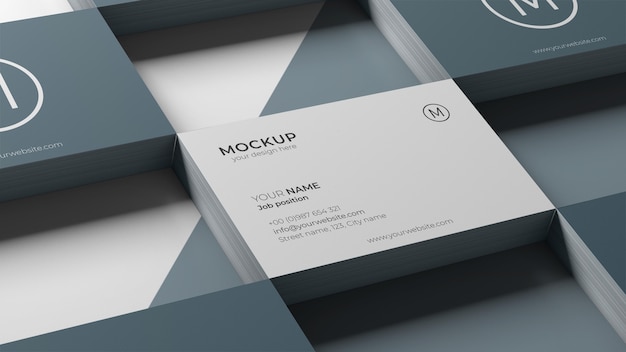 Business card mock-up arrangement