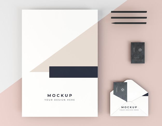 PSD business card mock-up and envelope