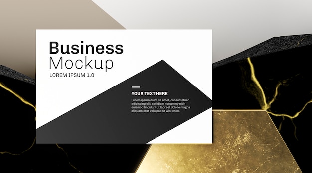 PSD business card mock-up and golden marble