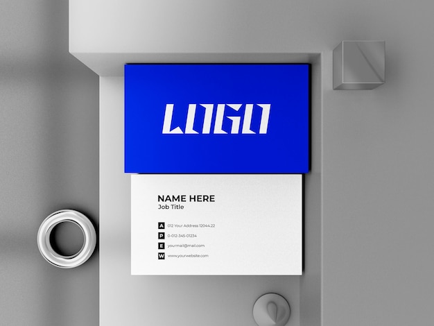 business card mockup 3d render premium psd