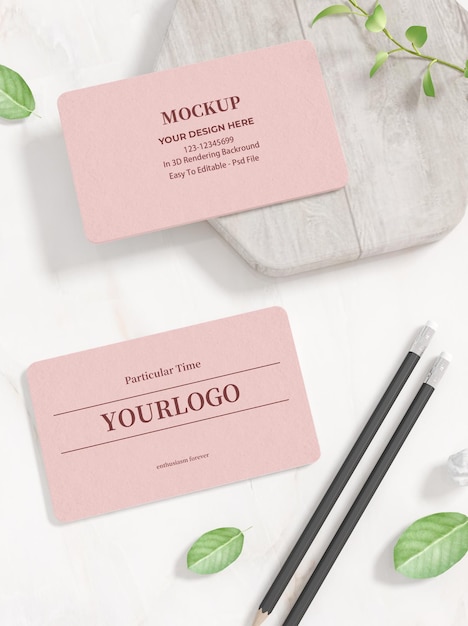 Business card mockup 3d rendering