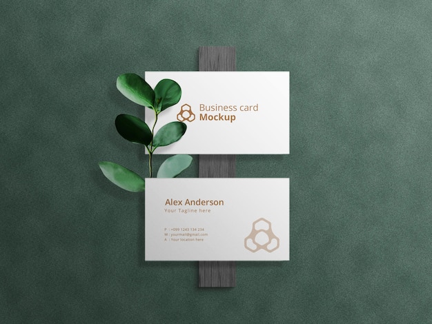 Business card mockup on dark background