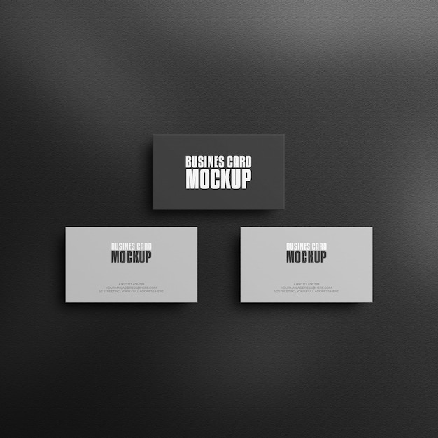 PSD business card mockup on dark background