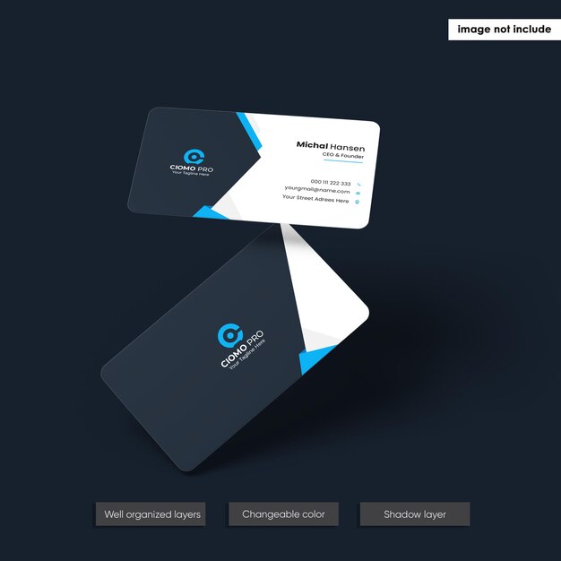 Business card mockup design isolated