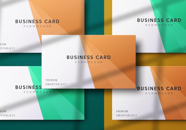 Business card mockup design  set top view