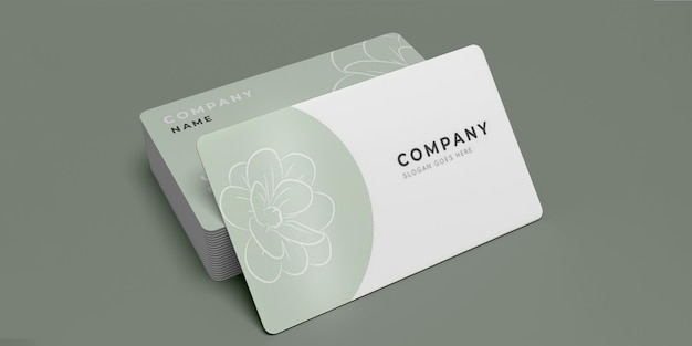 Business Card Mockup Design with Floral Element