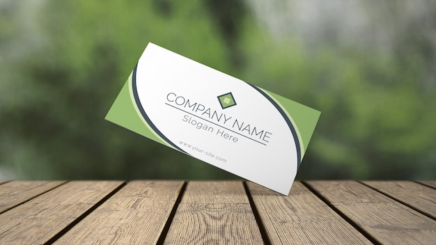 Business card mockup in eco style