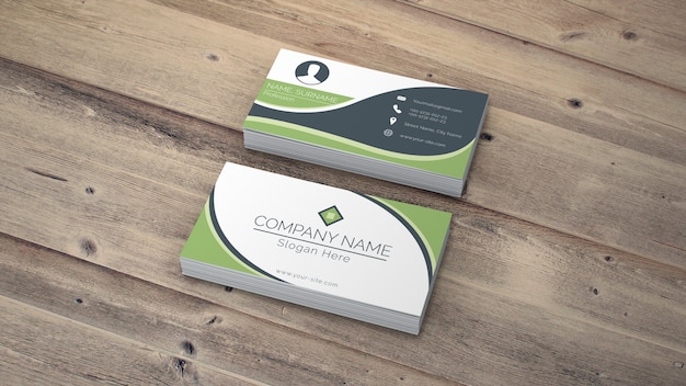 Business card mockup in eco style