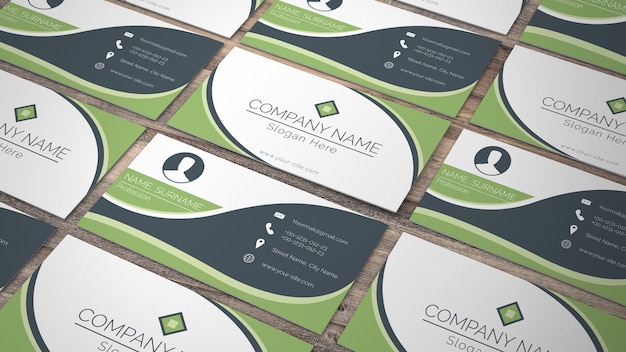 PSD business card mockup in eco style