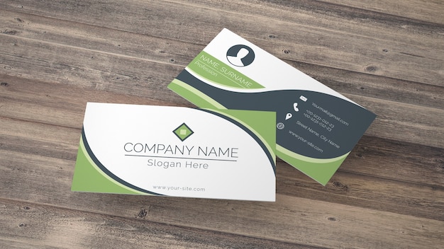 Business card mockup in eco style