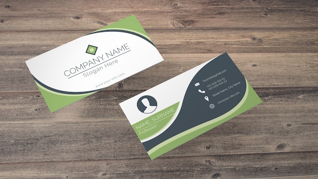 PSD business card mockup in eco style