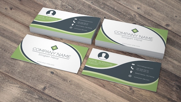 PSD business card mockup in eco style