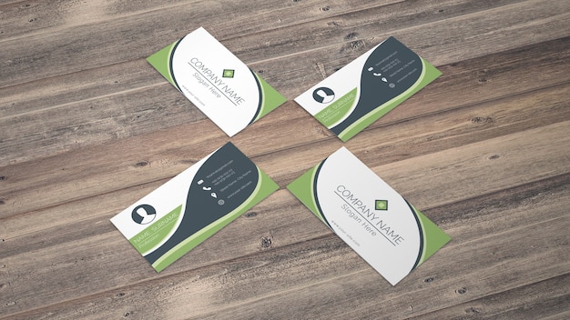 PSD business card mockup in eco style