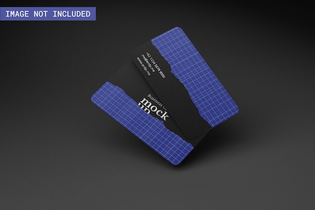 Business card mockup floating