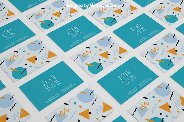 business card mockup on floor