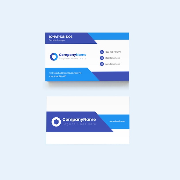 Business card mockup front and back