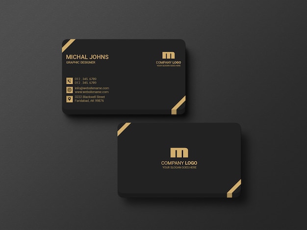 PSD business card mockup front view stack card