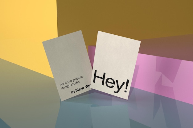 Business Card Mockup on Geometric 3D Background