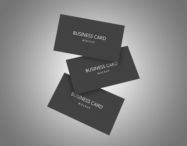 business card mockup on grey background