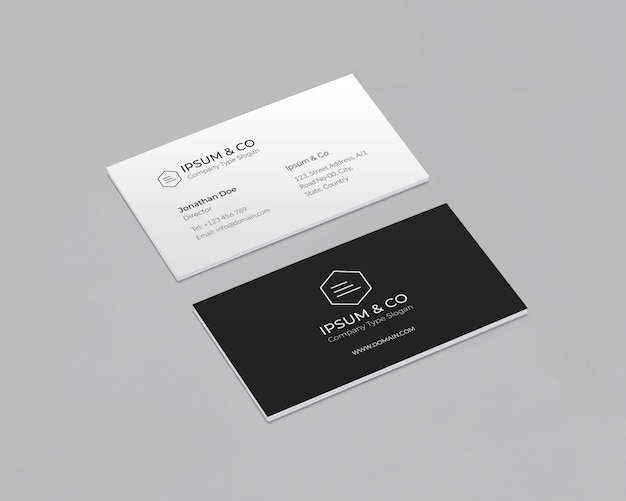 Business Card Mockup Over Light Grey