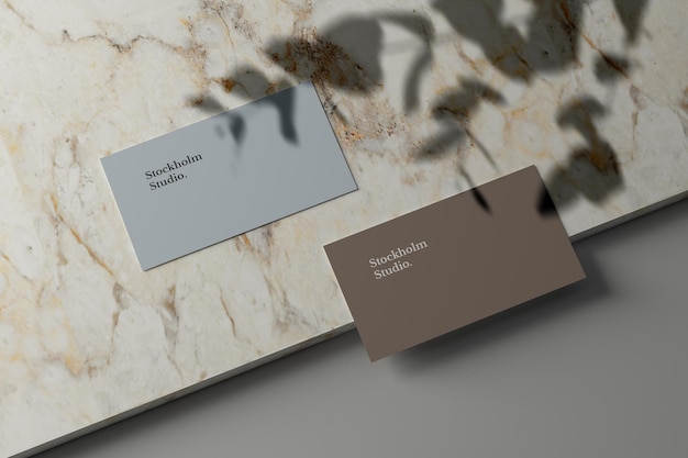 Business Card Mockup on Marble Stone