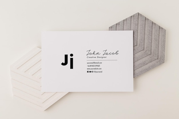 Business card mockup in minimal style.