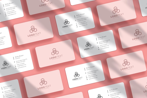 Business Card Mockup Pink Color Design