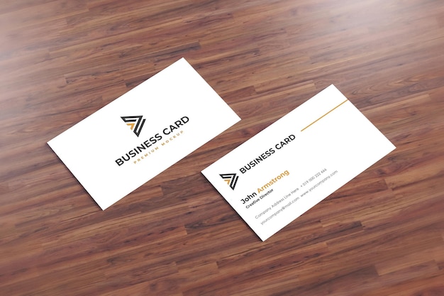 Business Card Mockup Realistic White Textured