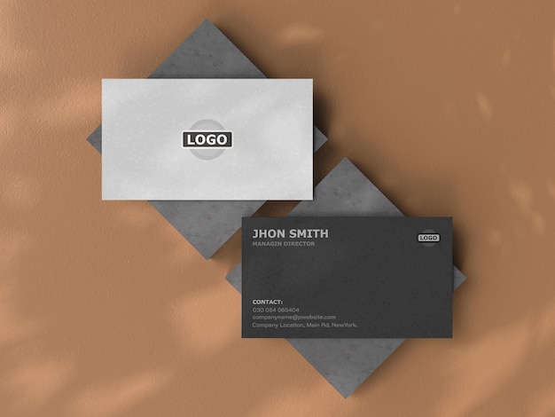 business card mockup on stone