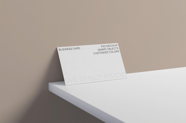 Business card mockup on a table