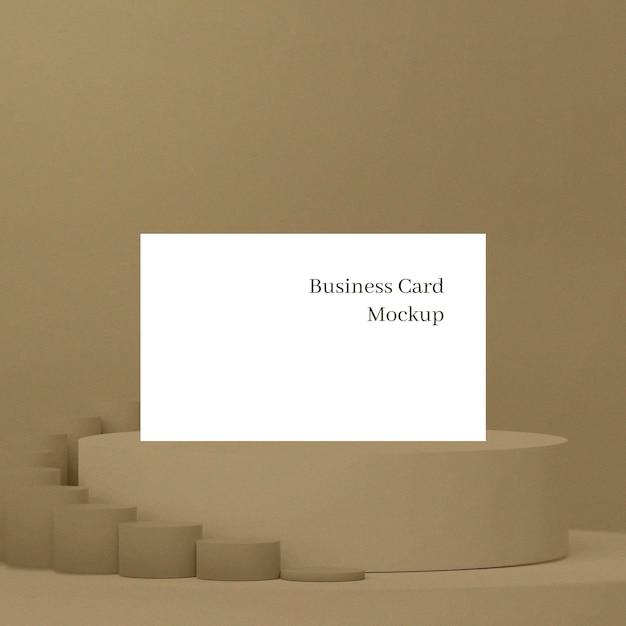 Business Card Mockup Template Design op vaste achtergrond Kleur PSD