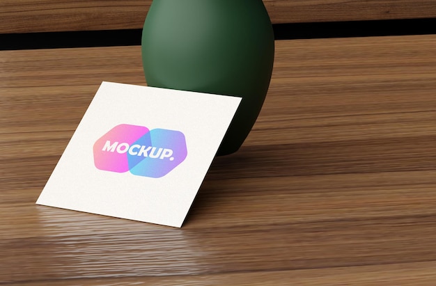 Шаблон макета визитной карточки реалистичное фото для презентации
