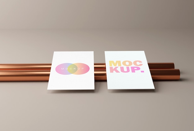 Business card mockup template realistic photo for presentation