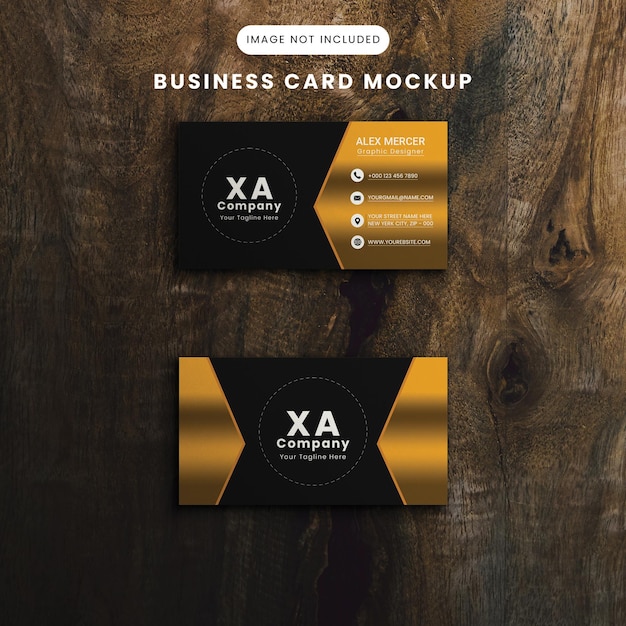 A business card mockup that says xa.