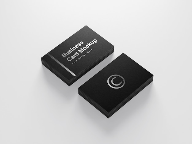 business card mockup of two stacks