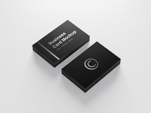 Business card mockup of two stacks