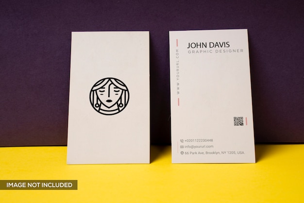 Business card mockup in Vertical