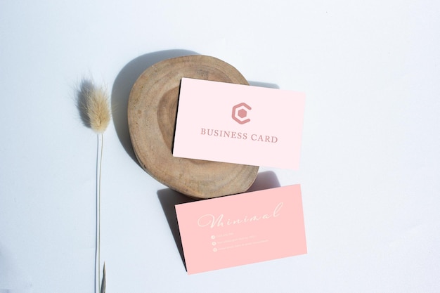 business card mockup white background