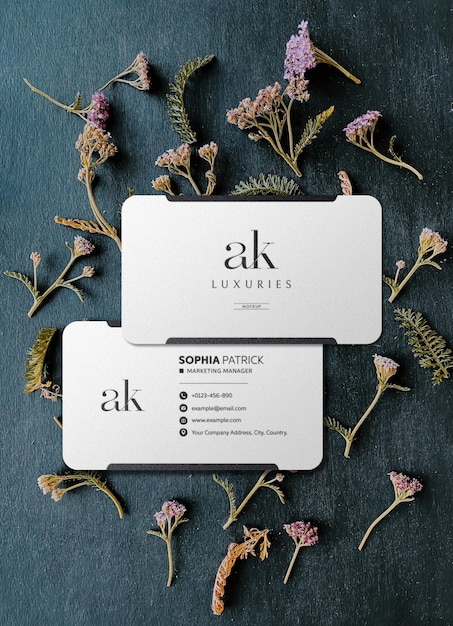 Business card mockup on white cards