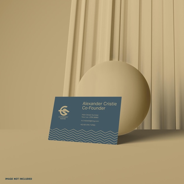 Business card mockup with 3d ball background