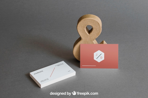 Business card mockup with ampersand